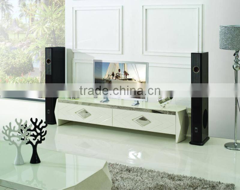 C332 living room furniture glass top wood coffee table