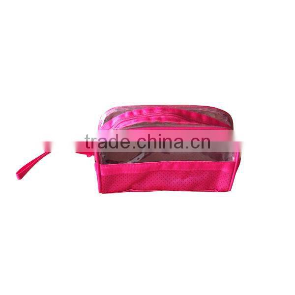 Transparent pvc zipper cosmetic bag