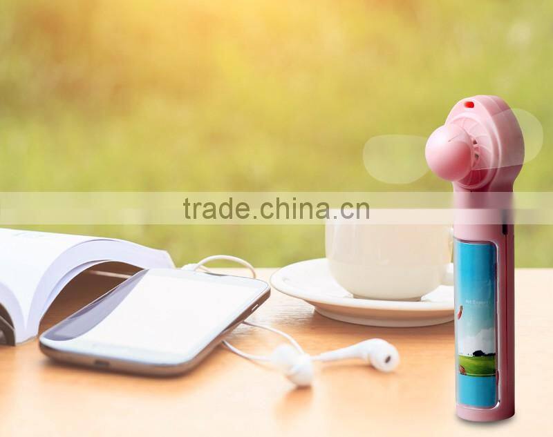 2016 fashion design power bank fan, colorful mini power bank fan, rechargeable fan with power bank