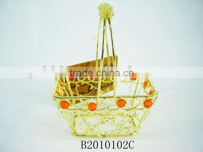 Gold Decorative Metal Wire basket