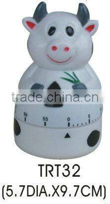 Cow shape plastic table kitchen timer /mechanical timer