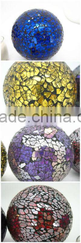 8 CM Garden Yard Decor Colored Crackle Glass Gazing Ball
