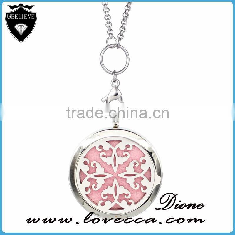 Stainless steel essential oil diffuser perfume aromatherapy locket pendant nekclace