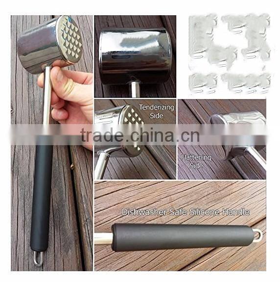 Meat Tenderizer Mallet Tool - DISHWASHER SAFE & - Manual Hammer Pounder For Tenderizing Chicken Steak Pork & Veal in Kitchen