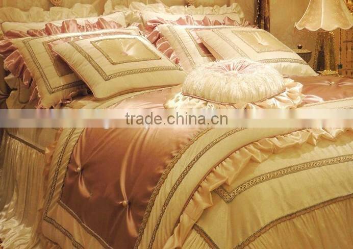 Lovely Pink and White Cozy Bedding Set for Girl's Bedroom BF11-09223f