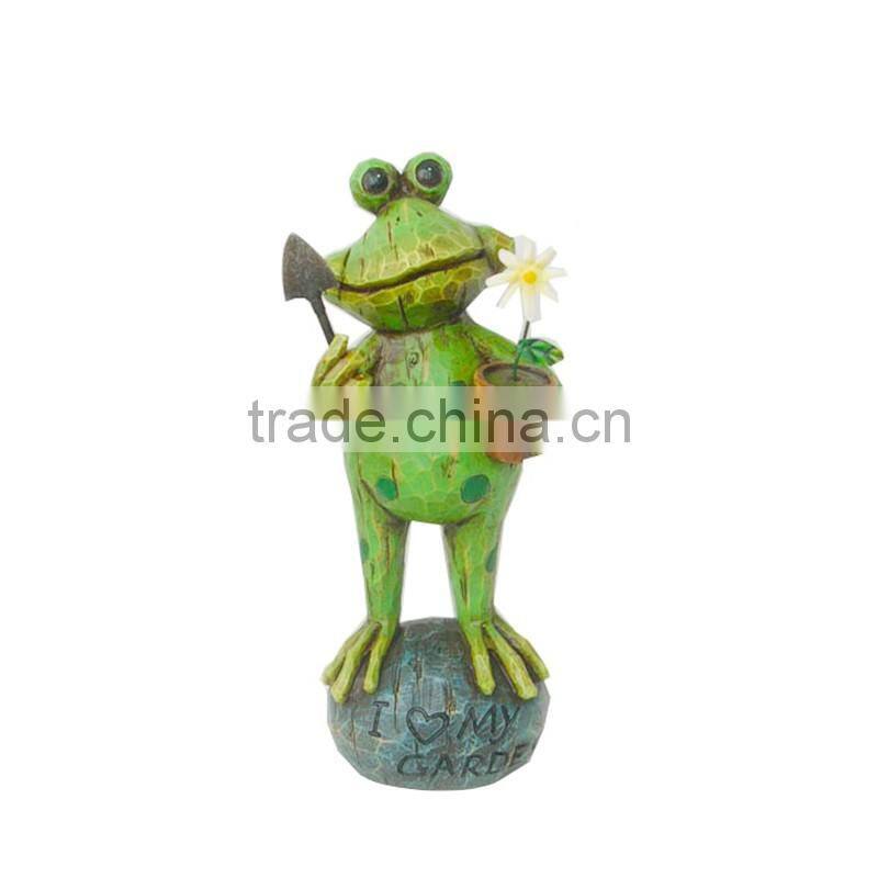 polyresin frog planter garden figurine