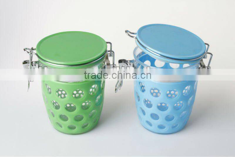 Square Shape Durable PS Plastic Canister With Clip Lid