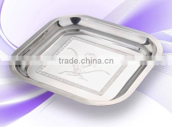 Stalinless Steel Square Serving Tray