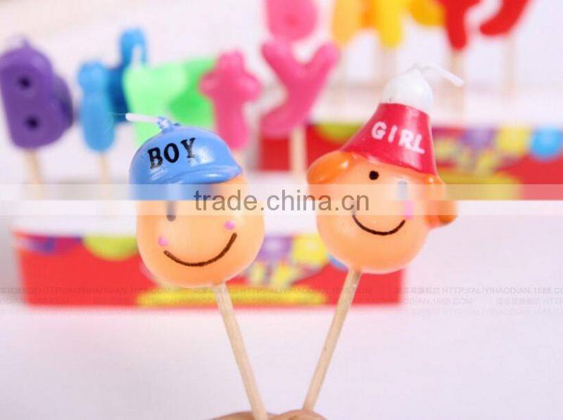 Carton Boy and Girl Shape Birthday Candle for Children