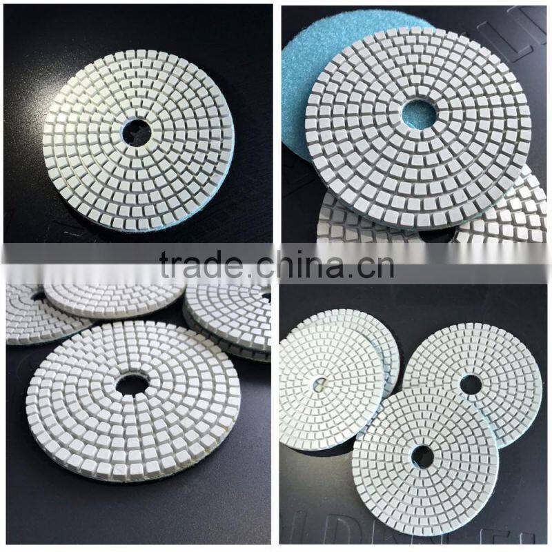 3" 100# diamond polishing pads velcro flexible marble granite concrete stone wet dry grinding floor disc