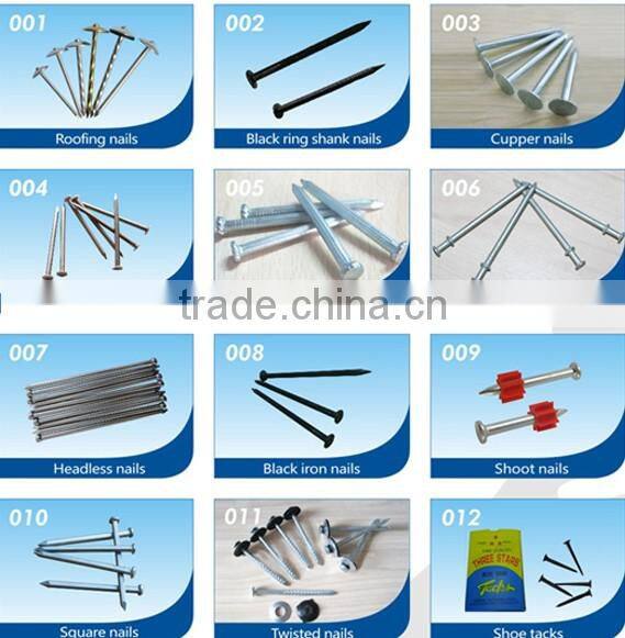 High-strength galvanized steel cement nail for construction
