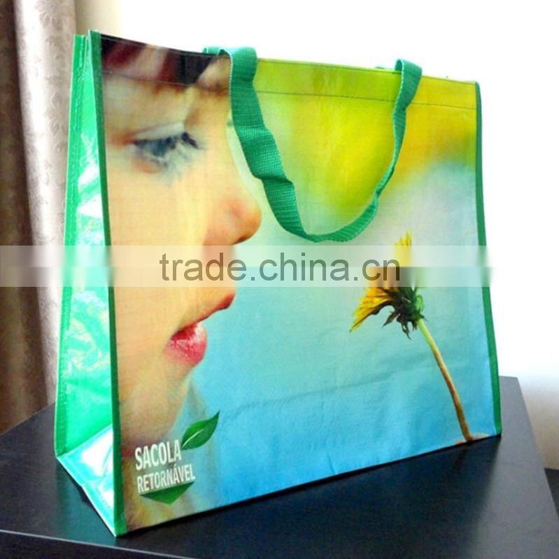 Lavender Picture Printing Fashion Durable PP Woven Bag with Round Corner