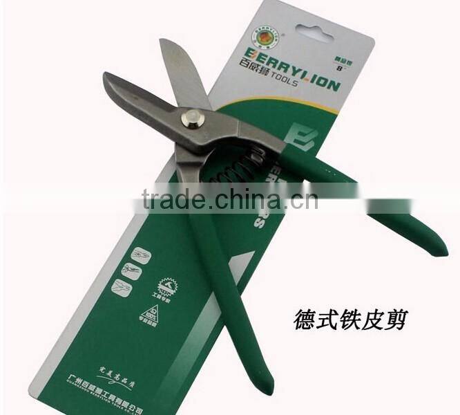 BERRYLION 8'' iron sheet cutting scissor with spring design