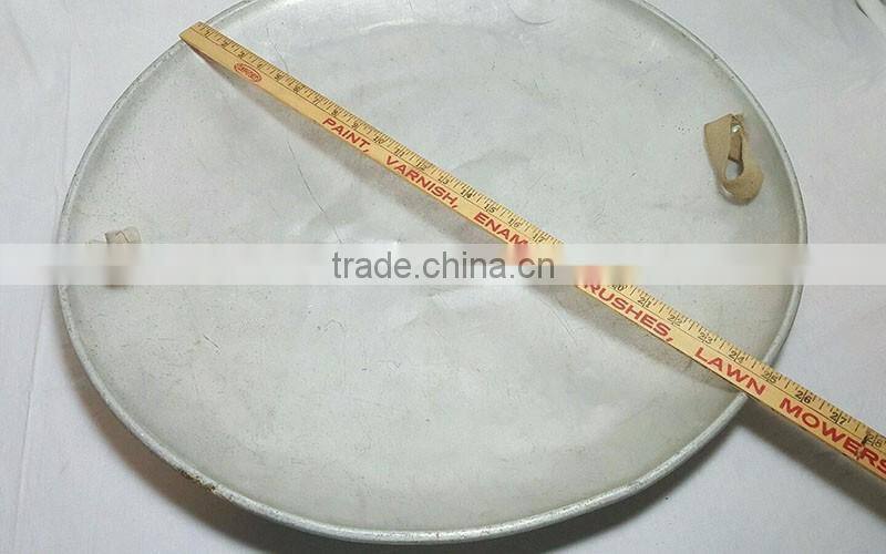 Vintage Round Aluminum Saucer Sled Metal Snow Disc w/ Canvas Strap Handles 25"