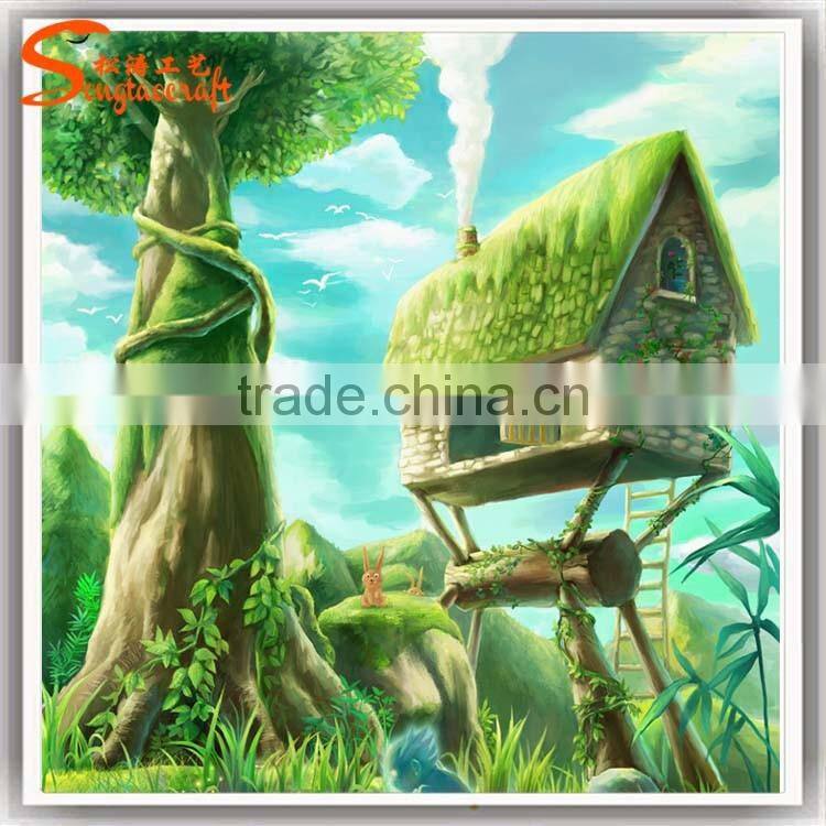 Factory price of Chinese suppliers large outdoor FRP artificial tree house prefabricated
