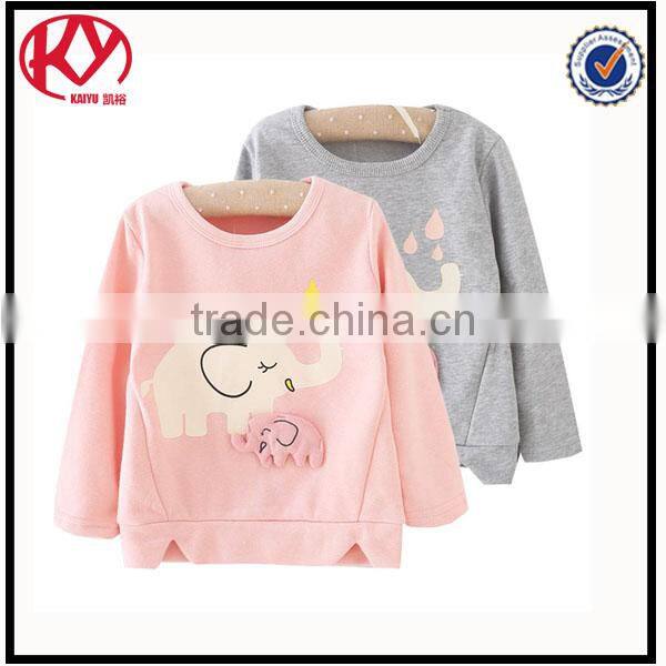 High quality CVC round neck long sleeve t shirt design print