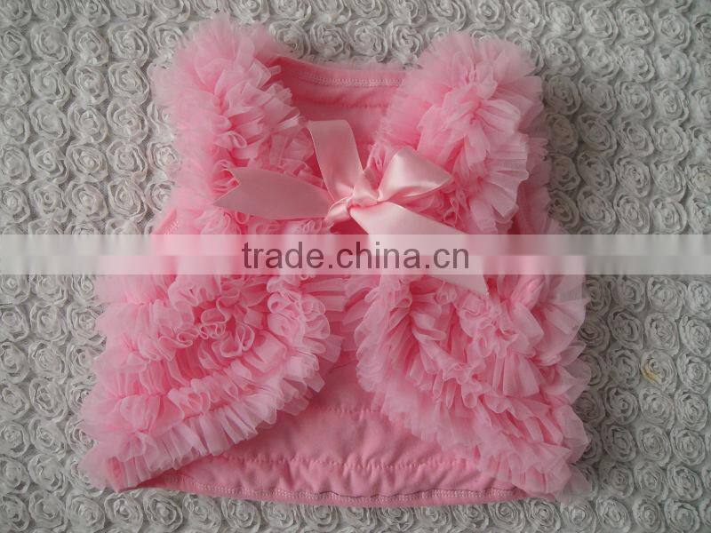 2015wholesle baby clothes, kids petti top rosette shrug ,kids costume made in china