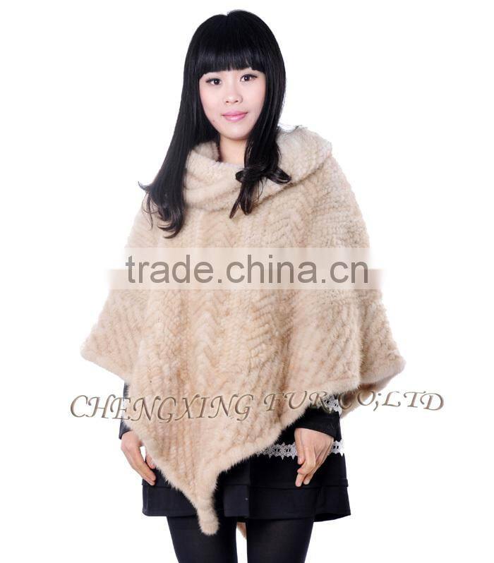 CX-B-M-33E Fashion In-stock Free Size Shawl/ Mink Fur Lady's Fur Cape