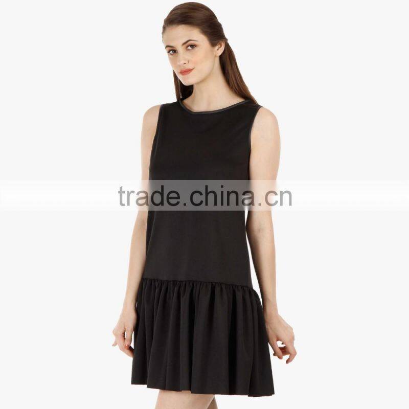 black easy casual women summer dress custom made