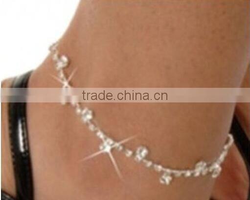 fashion strass crystal heart anklet bracelet bling bling crystal cupchain anklets bridemaids jewelry for wedding gifts