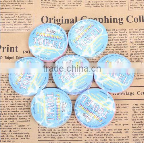 Trade assurance OEM pigment printing cotton terry custom compressed magic towel