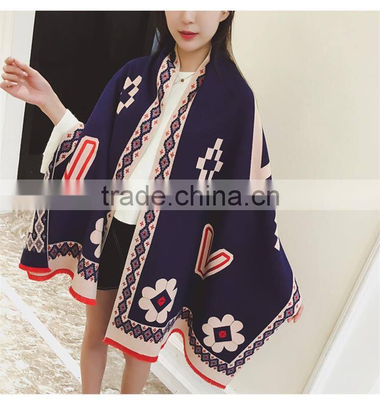 Luxury Brand Scarf Women 2016 Winter Faux Cashmere Scarf Soft Double Sided Dancing Girl Scarf