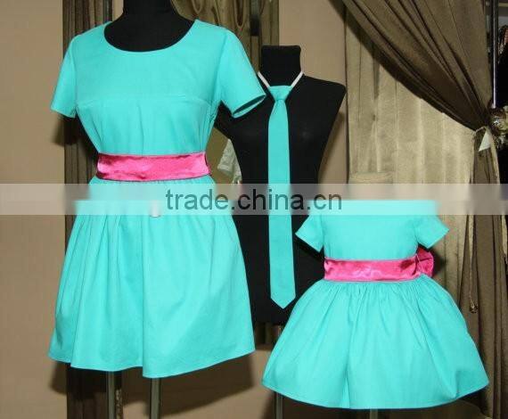 Summer Family Matching Clothing Short Sleeve/sleeveless Mother Daughter Matching Dress