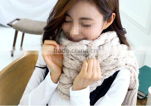 Autumn and winter wear korean style mohair warm long style solid fashion knit lovely scarf girl hijab scarf