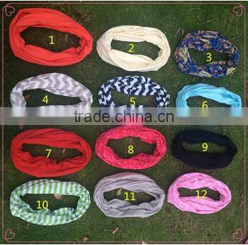 2017 wholesale fashion Womens Girls Soft Jersey Knit Zig Zag Chevron Infinity Scarf Scarves