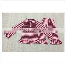 Persnickety Christmas Fashion 2015 New year stripe pajamas Baby girls kids unisex stripe pajamas print clothing set outfits