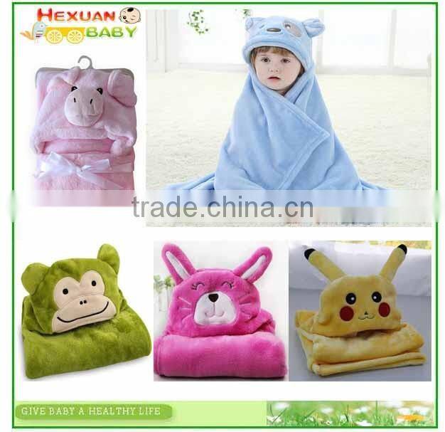 lovely custom animal shape coral fleece or cotton baby hooded bath towel