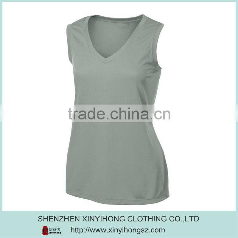 fashion polyster with spandx sleeveless running shirts,tank top for ladies