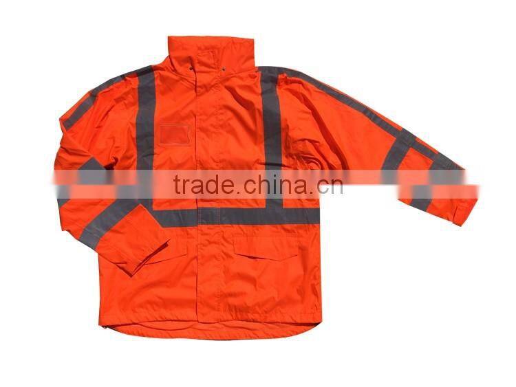 EN343 Safety hi vis coat reflective tapes jacket with ENISO 20471