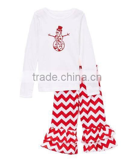 Bulk wholesale kids popular boutique clothing girl's long-sleeve red striped suit