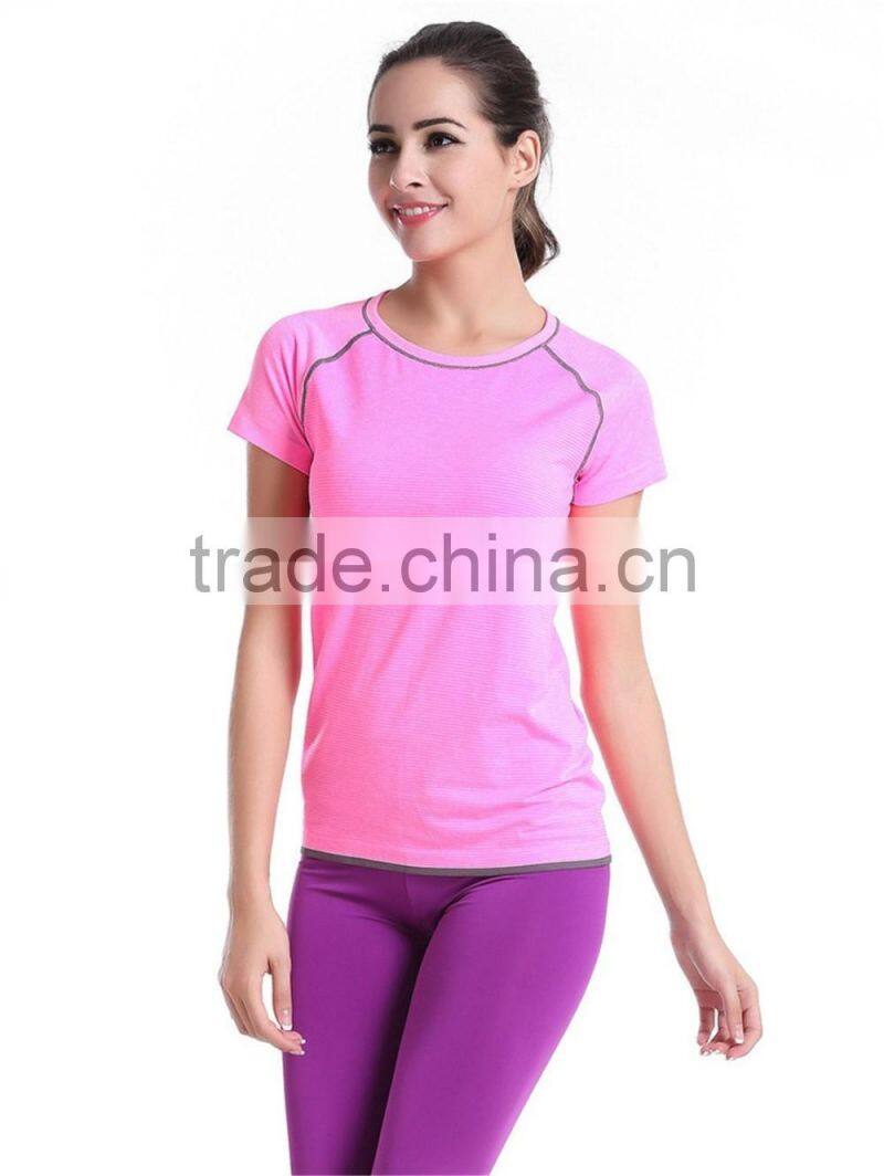 Womens Quick Dry Short Sleeve Sport Gym Running Athletic Wear Tee T Shirts Tops