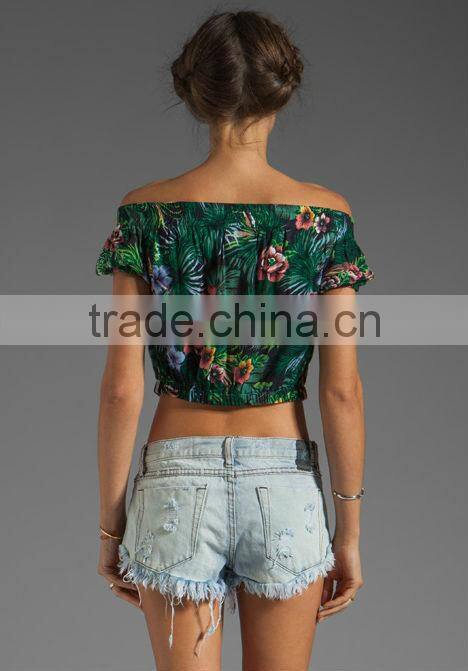 elastic neckline and waist top