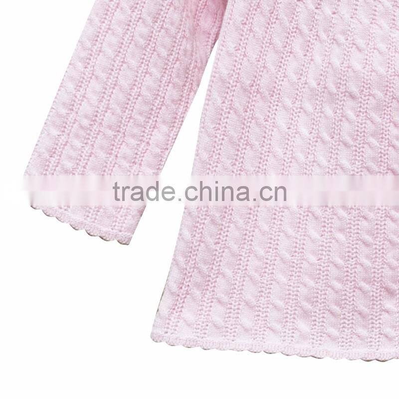 Wholesale Long Sleeves Cable Pattern Round Collar Girl Cardigan sweater