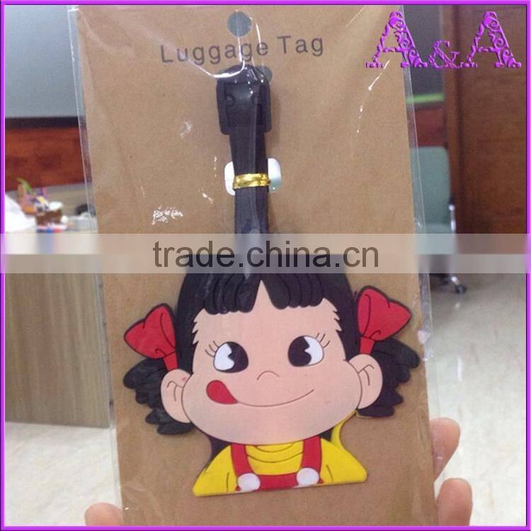 Cheap Price Customized PVC Luggage Tag, Airline Luggage Tag with Loop Strap, Hard Plastic Luggage Tag