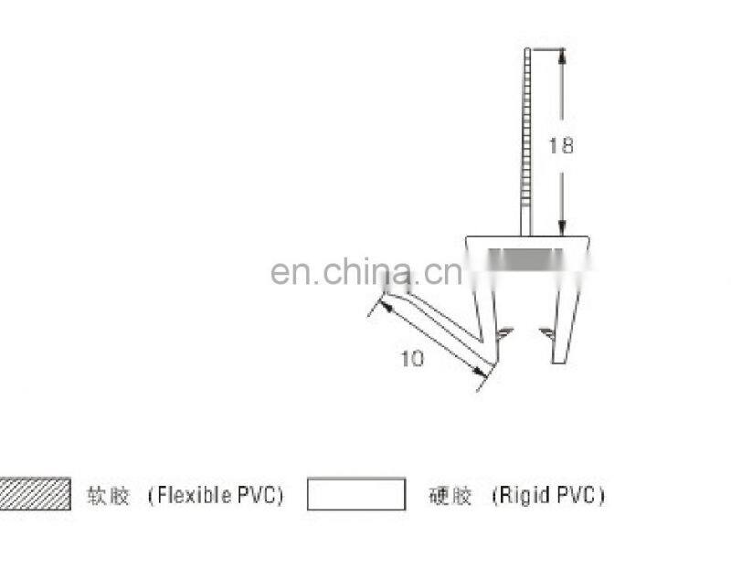 PVC shower door waterproof strip for the bottom of the 6mm, 8cm and 10cm glass doors