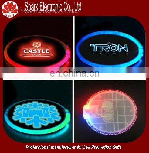 super thin flash blinking LED flashing coaster