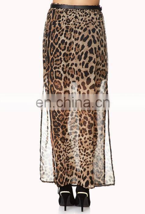 wholesale long skirt latest skirt design pictures leopard printing new fashion lady maxi skirt