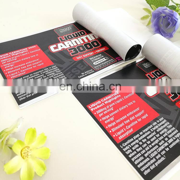 Customized liquid label adhesive energy drink waterproof sticker with full color printing