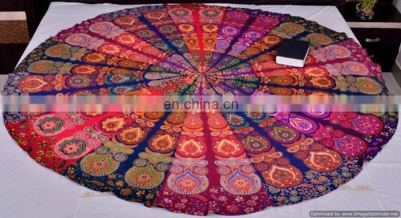 Indian Round Wall Hanging Ethnic Patchwork Mandala Wall Tapestry Ethnic Bohemian