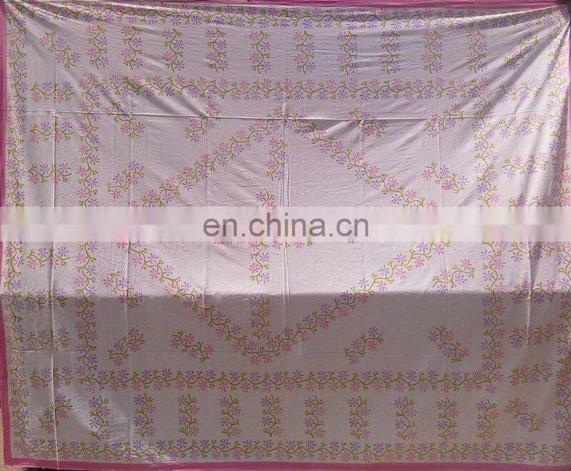 2015new higher quality wholesale cotton thread work indian bedsheets