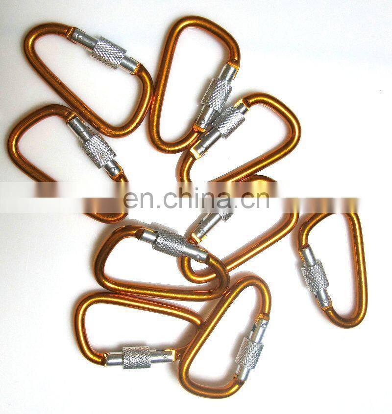 2015 novelty bulk carabiner hook with leather loop keyring holders wholesale