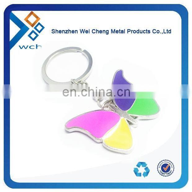 custom design cheap 3D airplane shape metal keychain