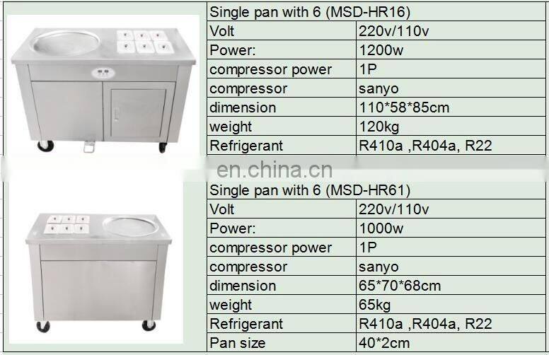 Thailand double pans frying ice cream roll fried ice cream roll machine