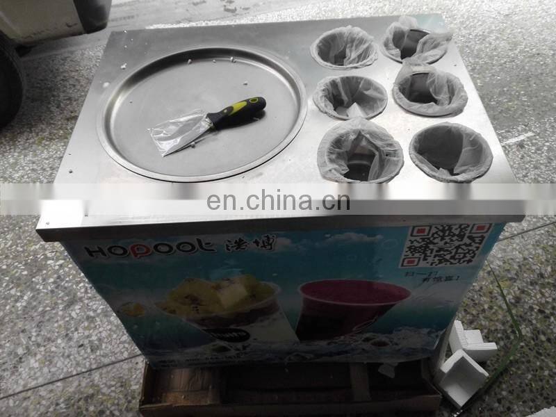 Flat Pan Frozen Yogurt Real Fruits Fry Ice Cream Machine