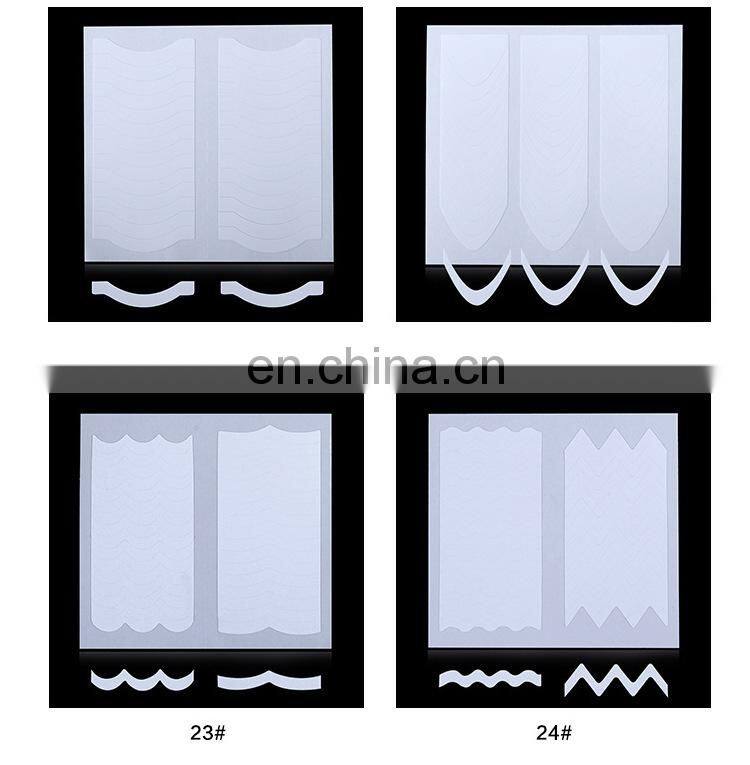 Nail Sticker Stencil Tips Guide French Style DIY Manicure Wave Line Nail Art Decals