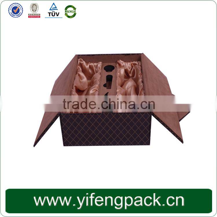 wholesale black PU leather wine bottle gift box